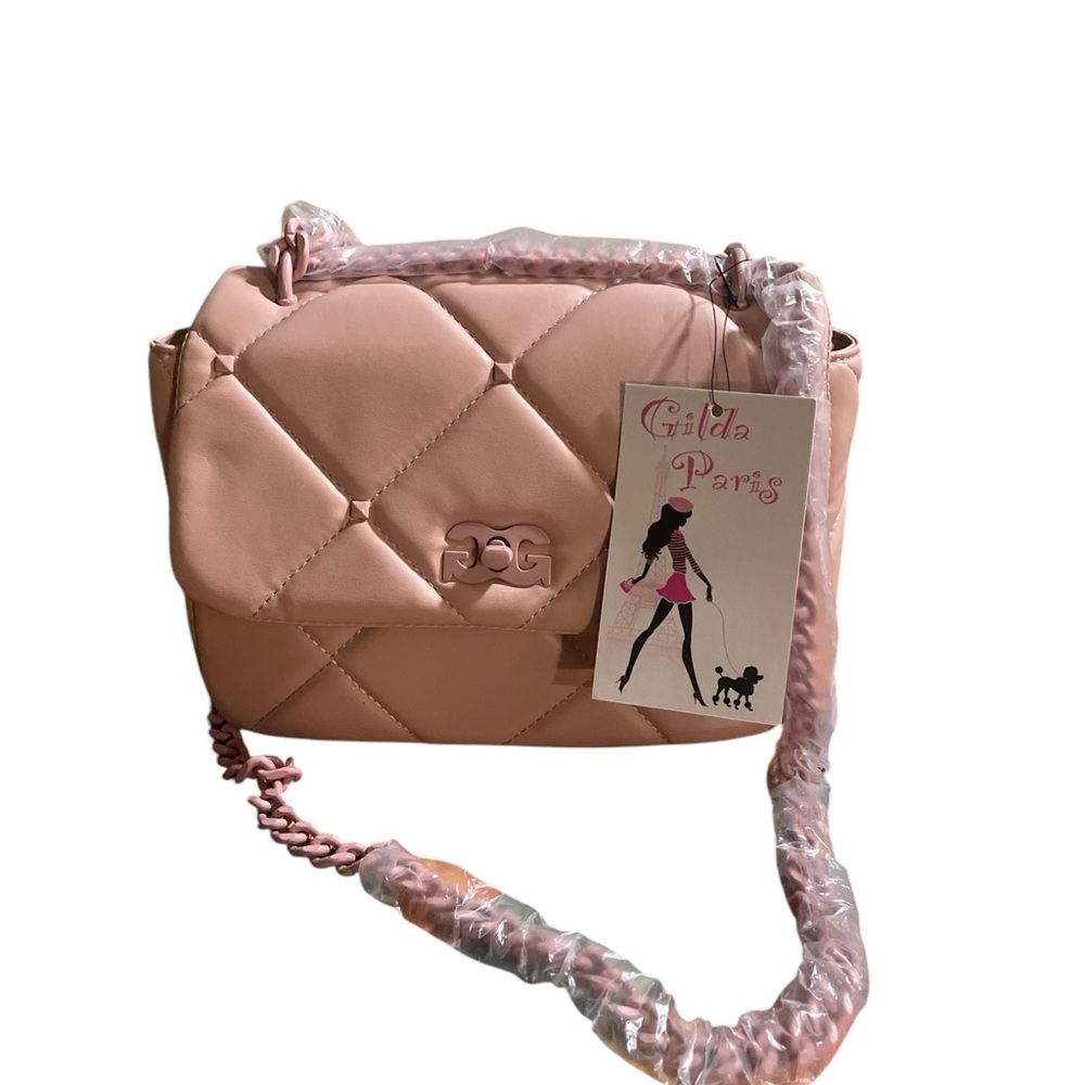 Gilda Paris Pink Quilted Shoulder Bag